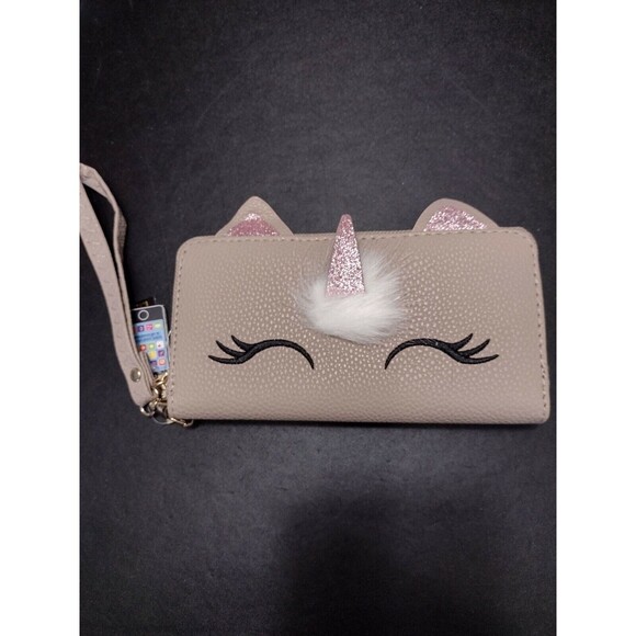 Unicorn wallet in natural with pink - Picture 1 of 7